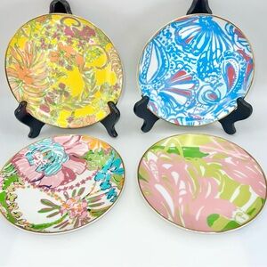 Lilly Pulitzer for Target 7" Porcelain Plates Set of 4 Dishwasher Safe Preppy